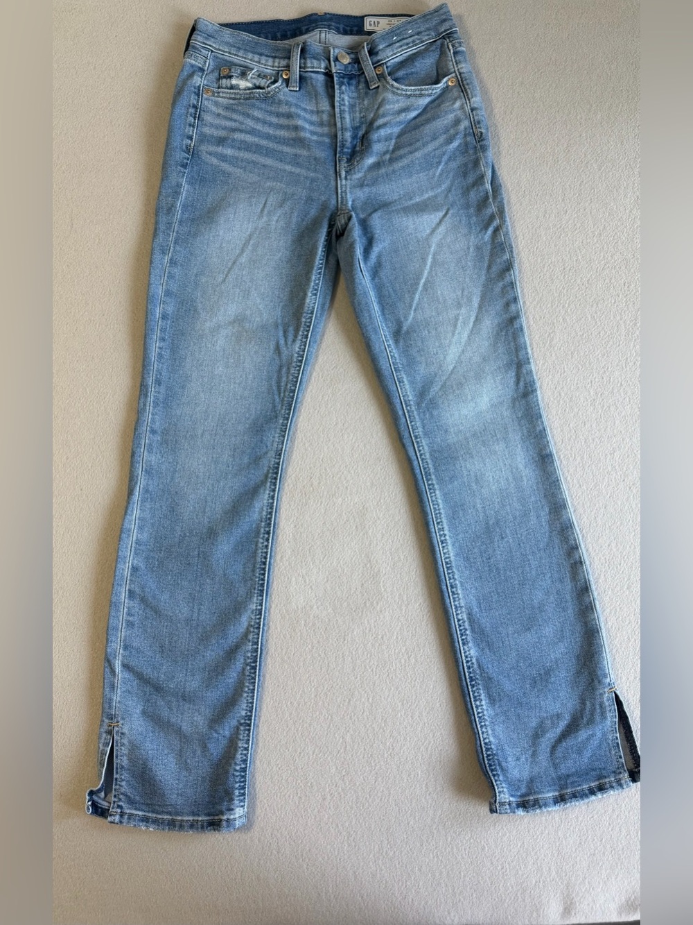 Gap Vintage Slim Mid Rise Jeans s25 Women’s Slit AnkleLight Blue Denim